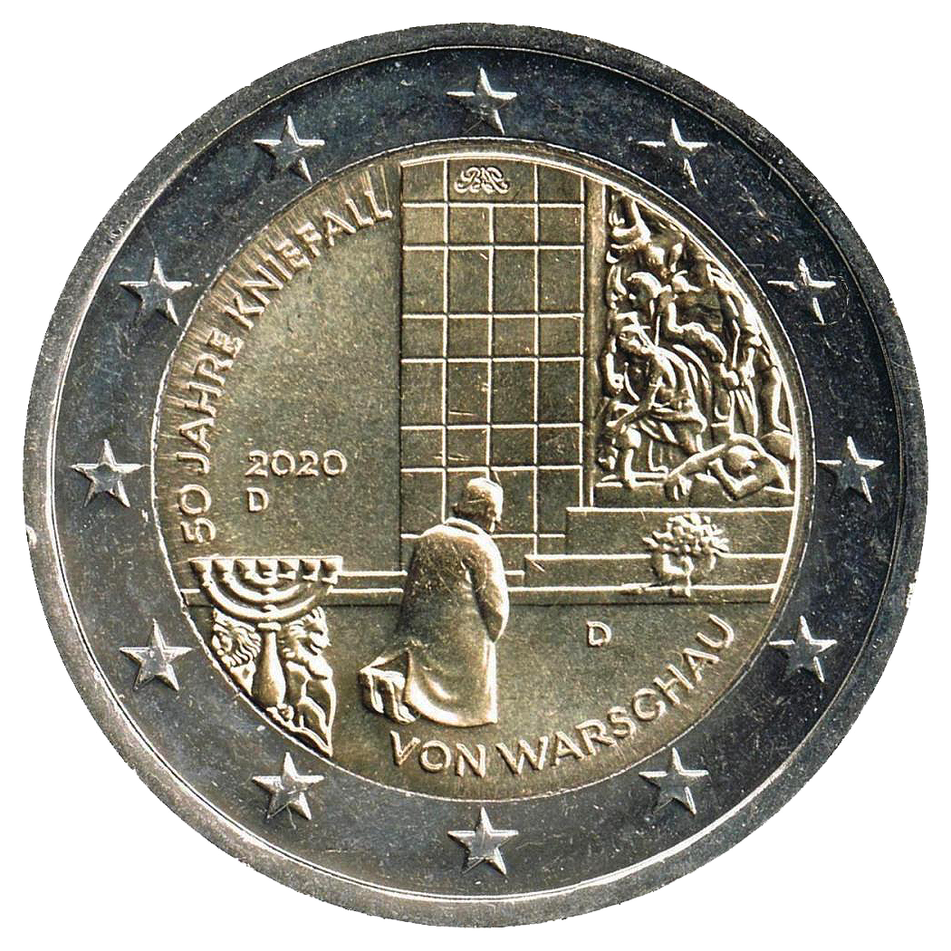 2 euros conmemorativa 50 Aniversario de la Genuflexión de Varsovia